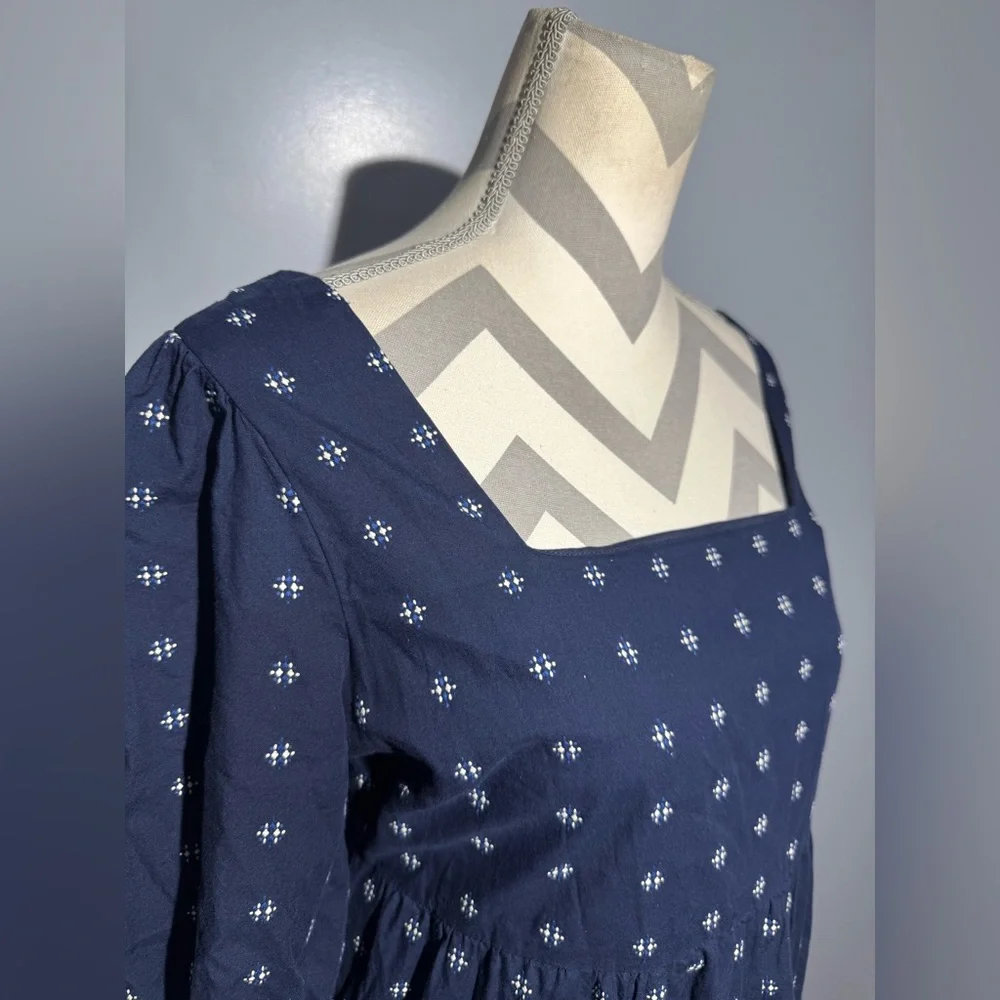 Madewell Blue Dress with‎ White Pattern